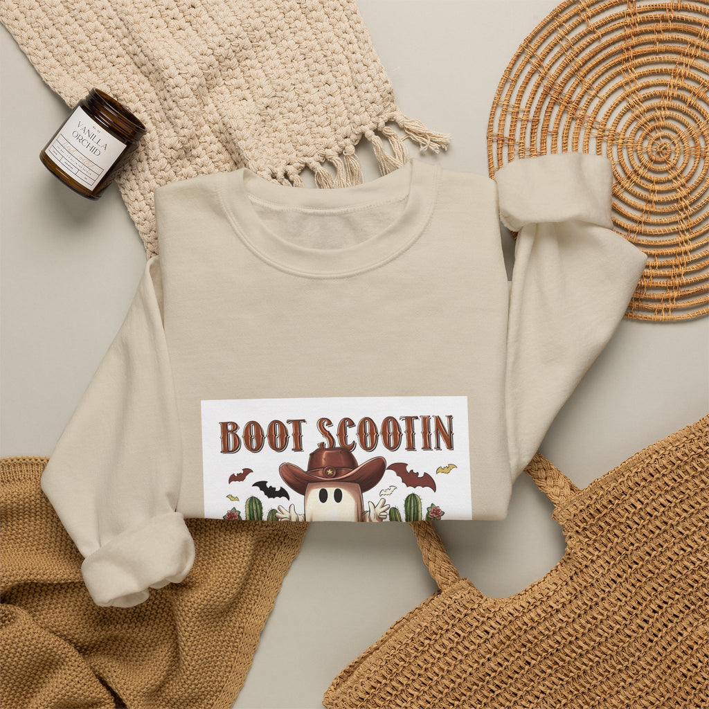 Spooky Ghost Desert Sweatshirt – "Boot Scootin Spooky" Halloween Crewneck