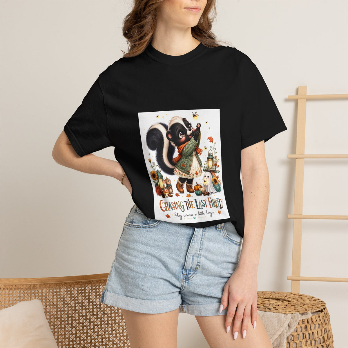 Chasing the Last Firefly Skunk Graphic T-Shirt