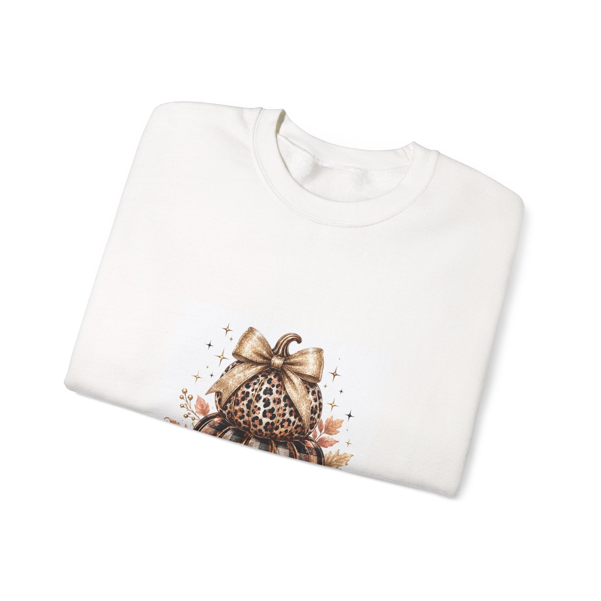 Blessed Pumpkin Sweatshirt — Leopard & Buffalo Plaid Fall Crewneck