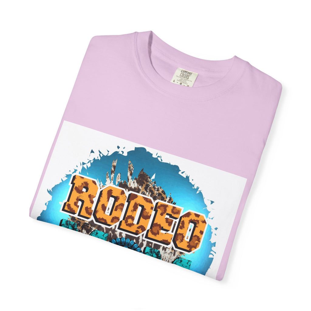 Rodeo Mom Graphic T-Shirt — Western Cowgirl Bronc & Turquoise Design