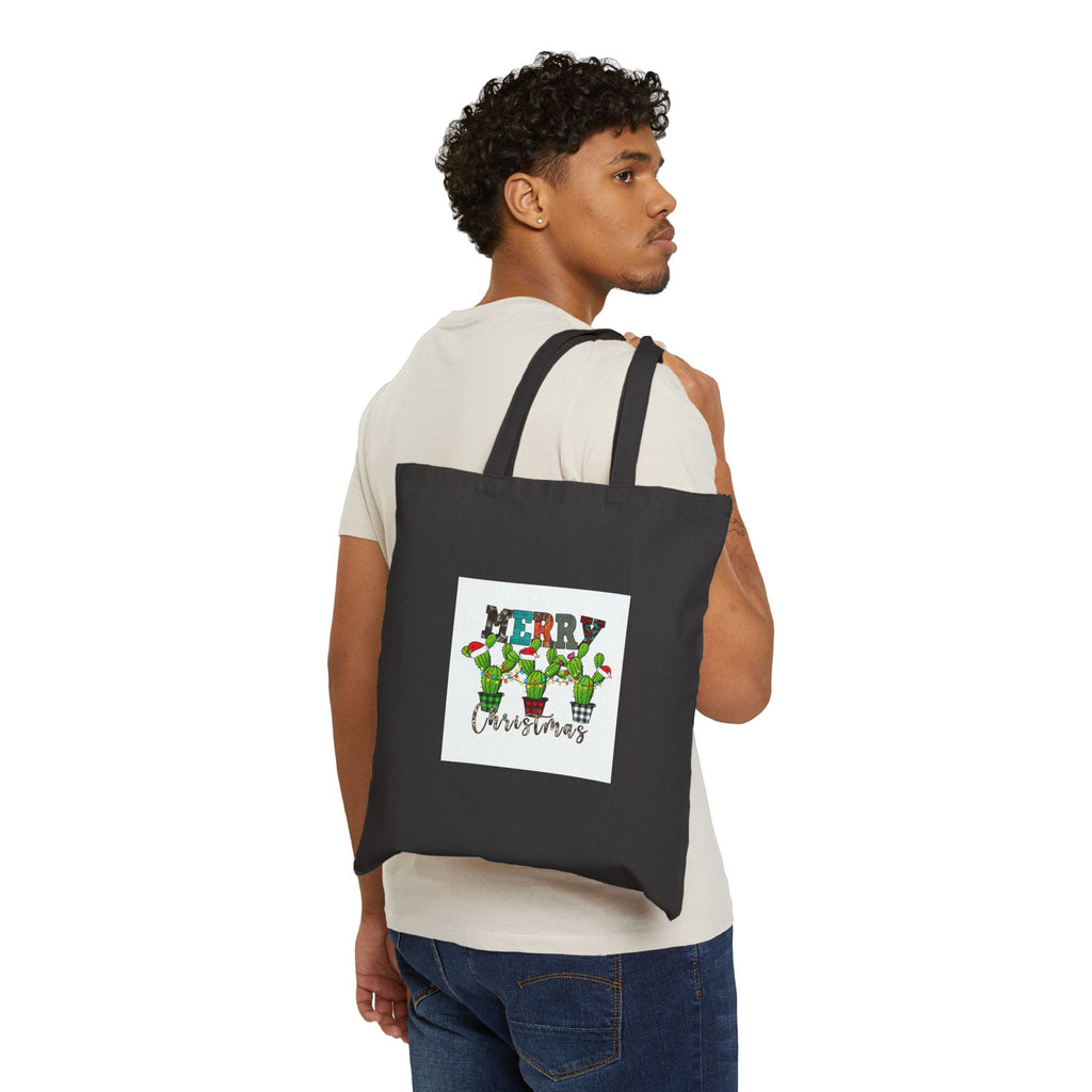 Tote Bag - Merry Christmas Gnomes Canvas Tote | Holiday Grocery & Gift Shopper