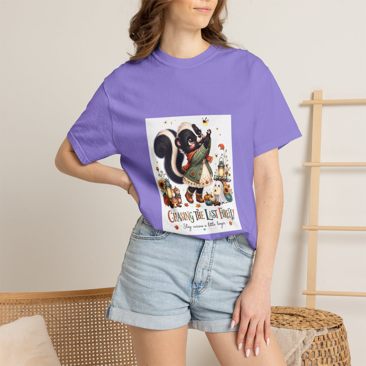 Chasing the Last Firefly Skunk Graphic T-Shirt