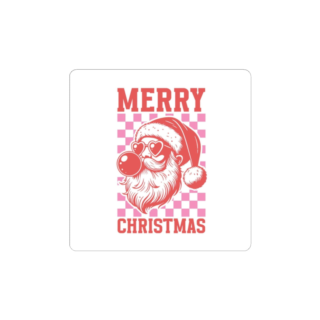 Merry Christmas Retro Santa Kiss-Cut Sticker
