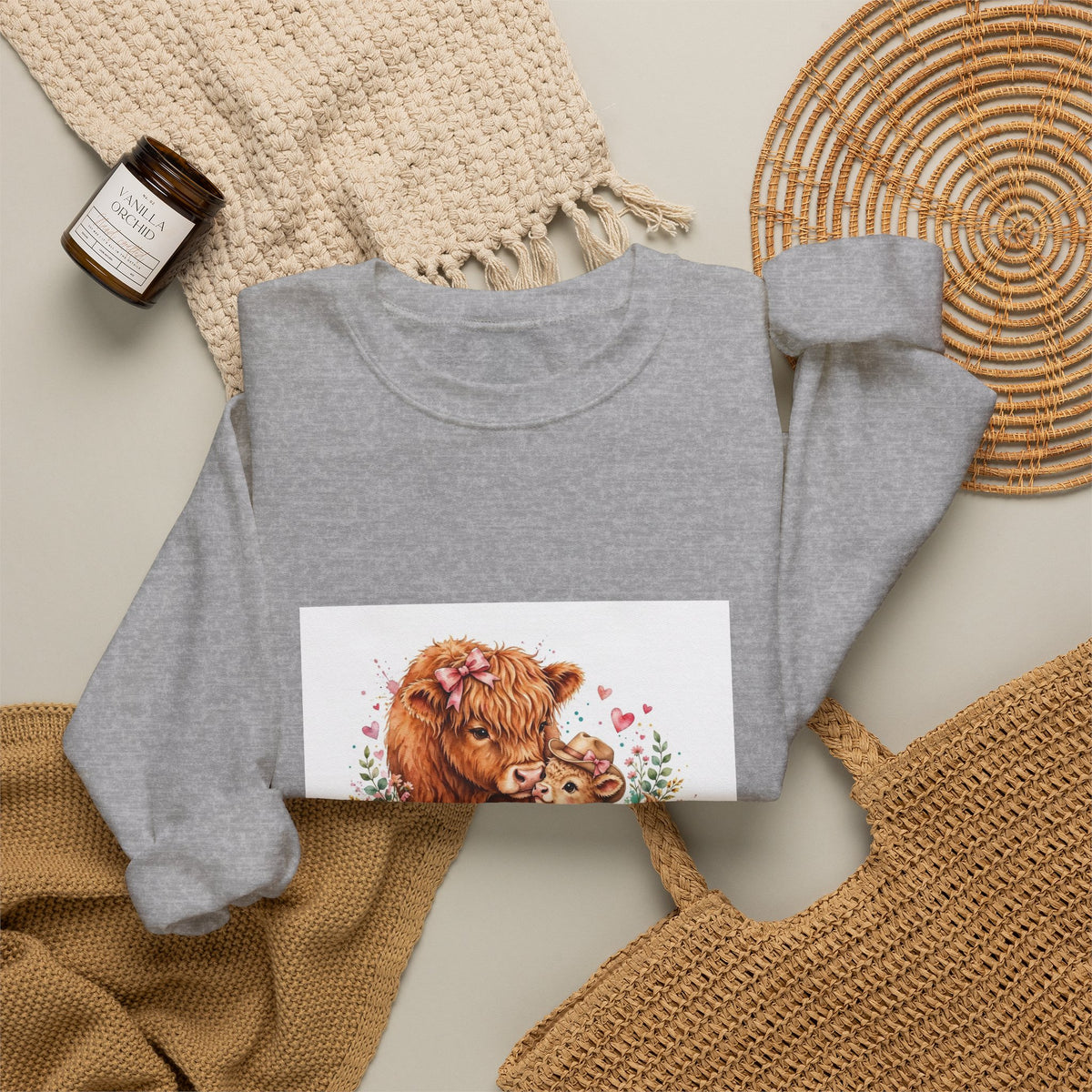 Mama Bear & Cub Crewneck Sweatshirt – "Mama's Like a Cozy Country" Floral Graphic