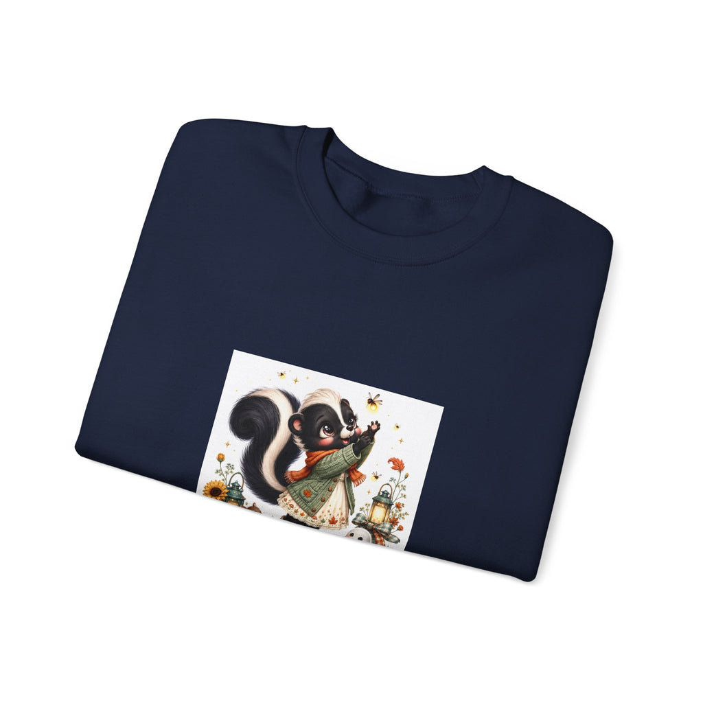 Skunk Holiday Crewneck Sweatshirt — "Chasing the Last Frost" Cute Winter Graphic
