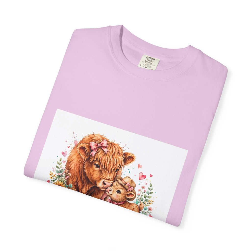 Mama's Little Cowgirl T-Shirt – Cute Highland Cow Mom & Calf Graphic