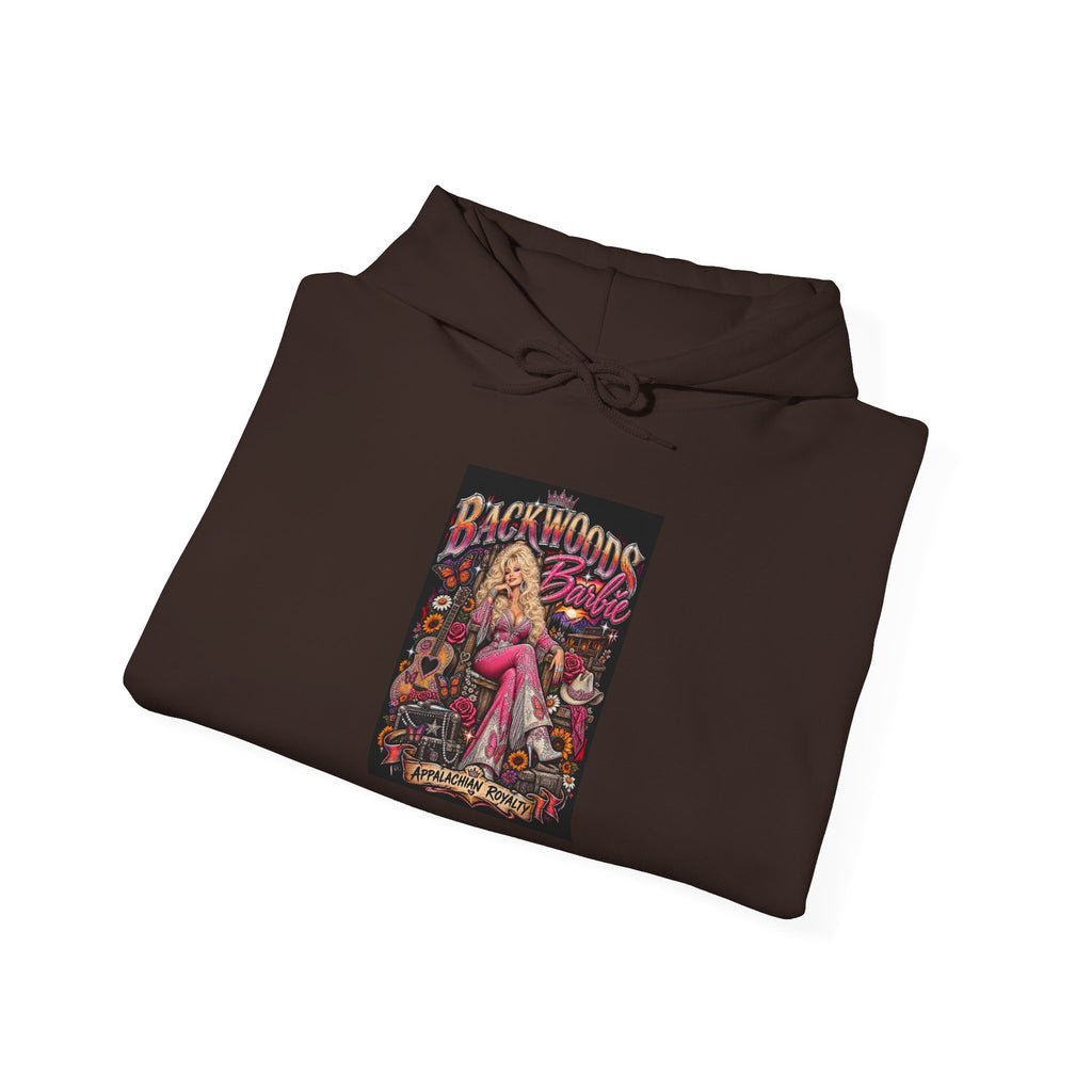 Horror Pin-Up Hoodie — "Backwoods" Retro Girl Graphic Sweatshirt