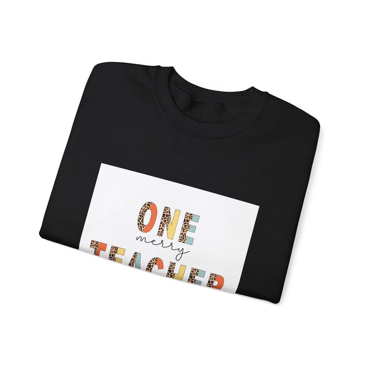 Teacher Sweatshirt – "One Merry Teacher" Festive Apple Crewneck