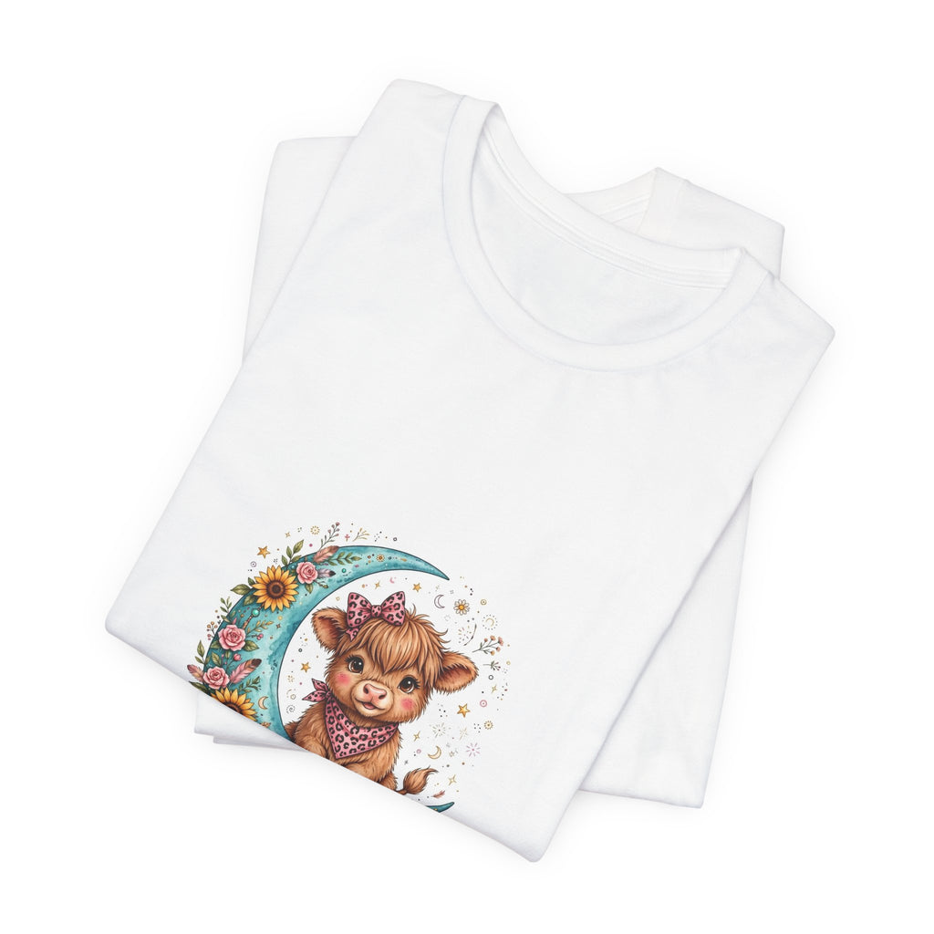 Love You to the Moon & to the Ranch Tee — Cute Cow Moon Graphic T-Shirt