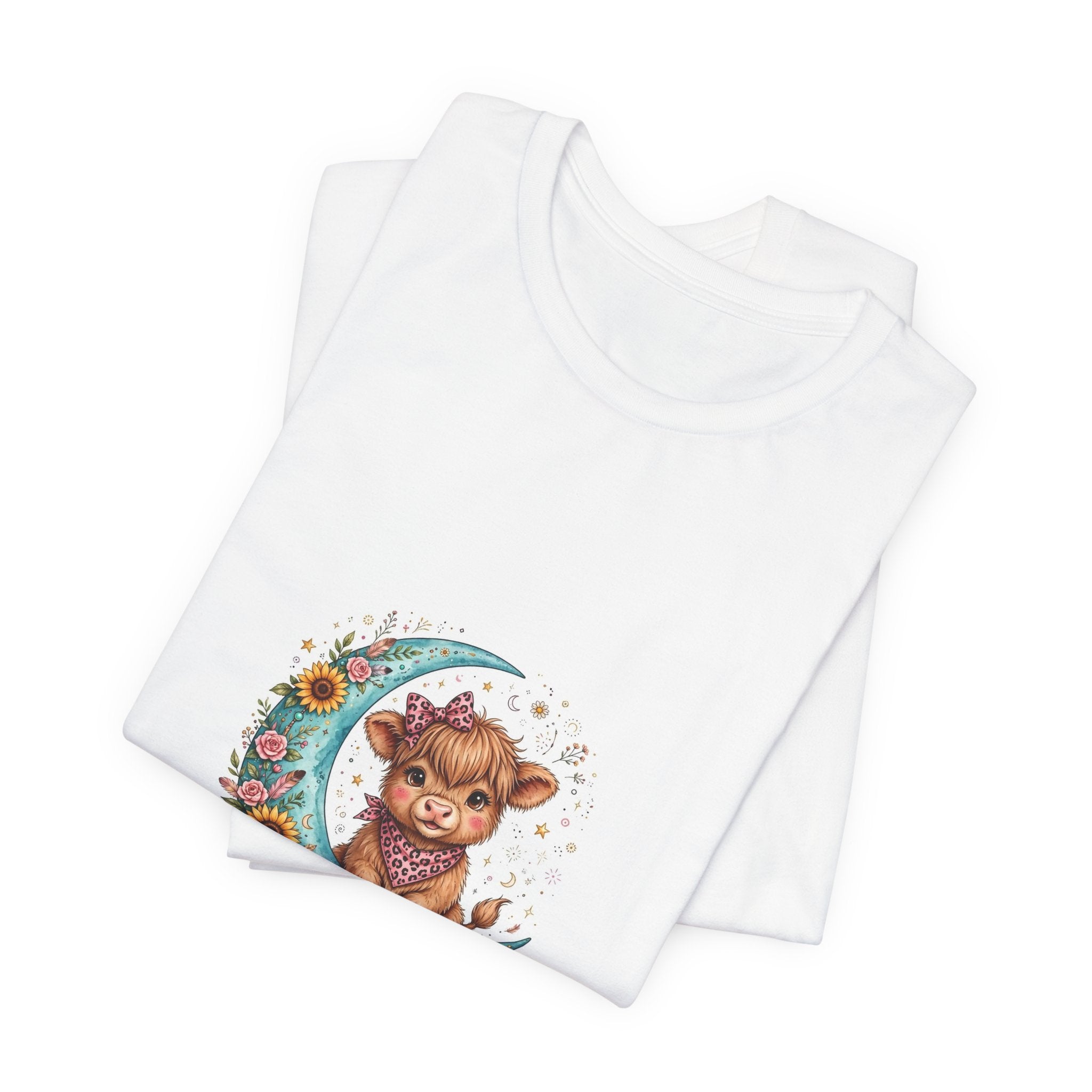 Love You to the Moon & to the Ranch Tee — Cute Cow Moon Graphic T-Shirt