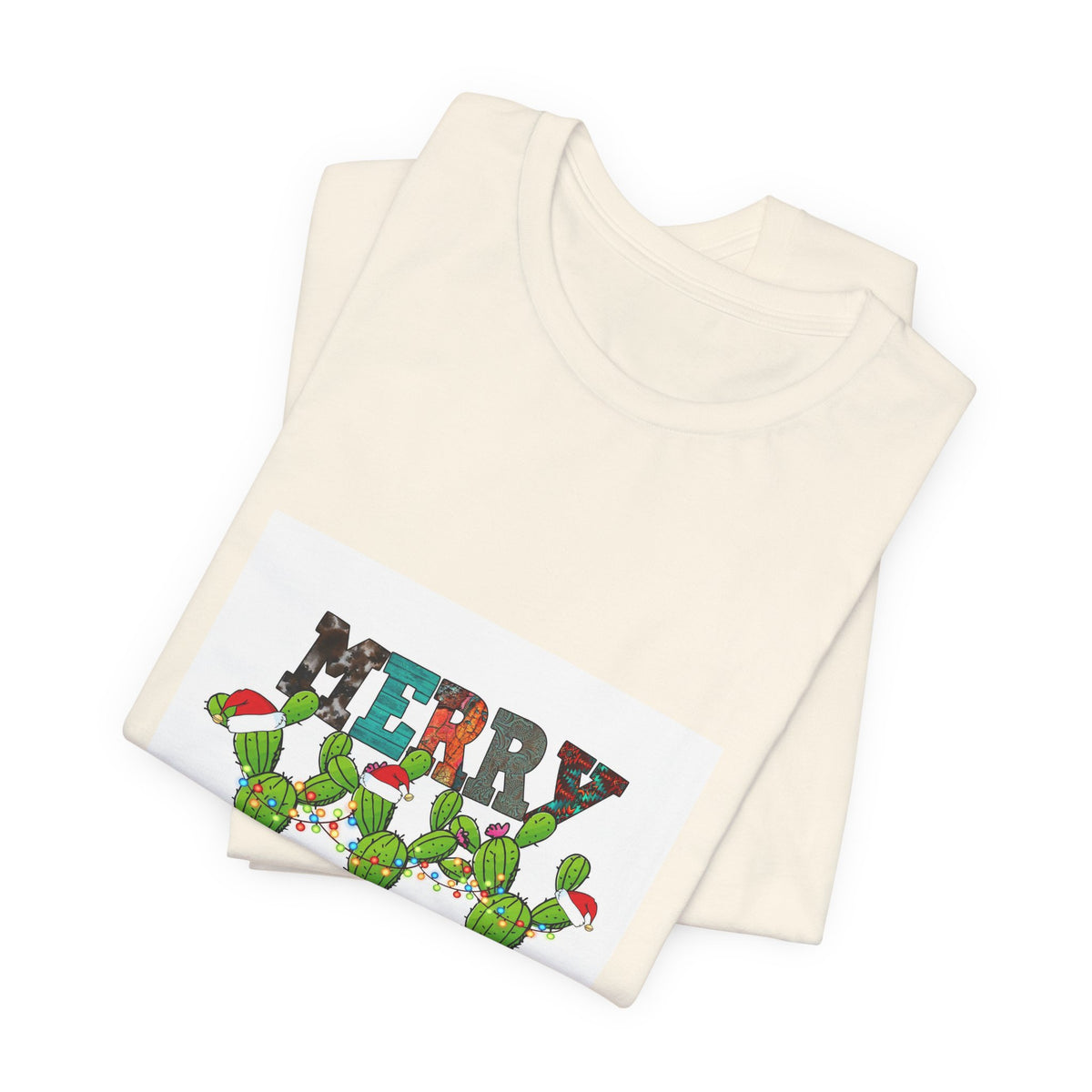 Merry Christmas Cactus Tee — Festive Holiday Succulent Shirt