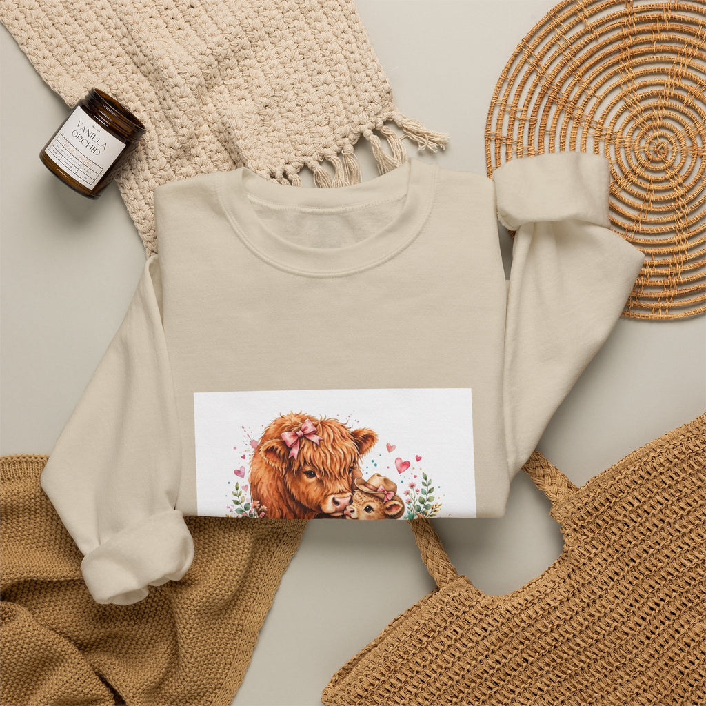 Mama Bear & Cub Crewneck Sweatshirt – "Mama's Like a Cozy Country" Floral Graphic