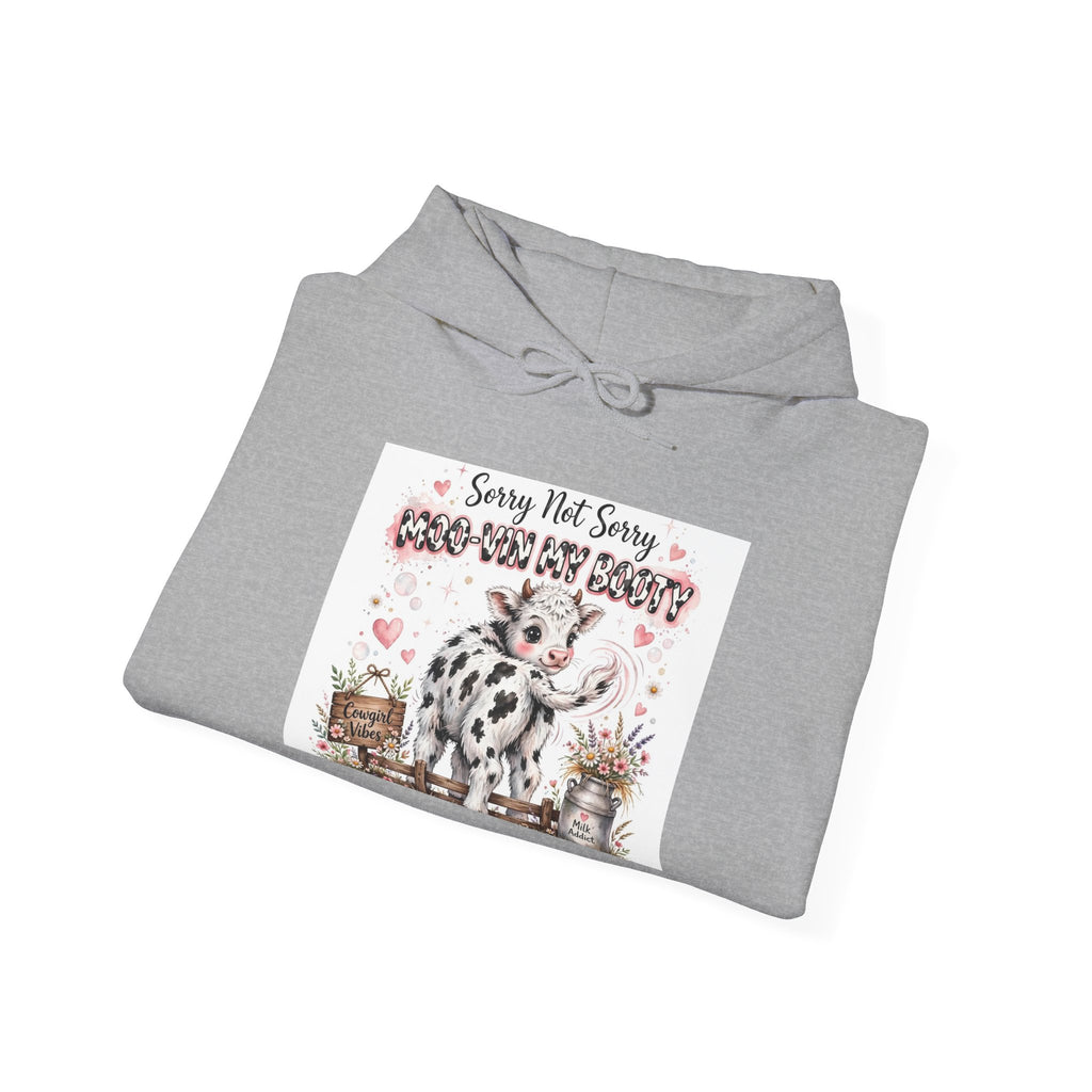 Cow Print Cowgirl Hoodie - "Sorry Not Sorry I Need My Barn" Farm Life Sweatshirt