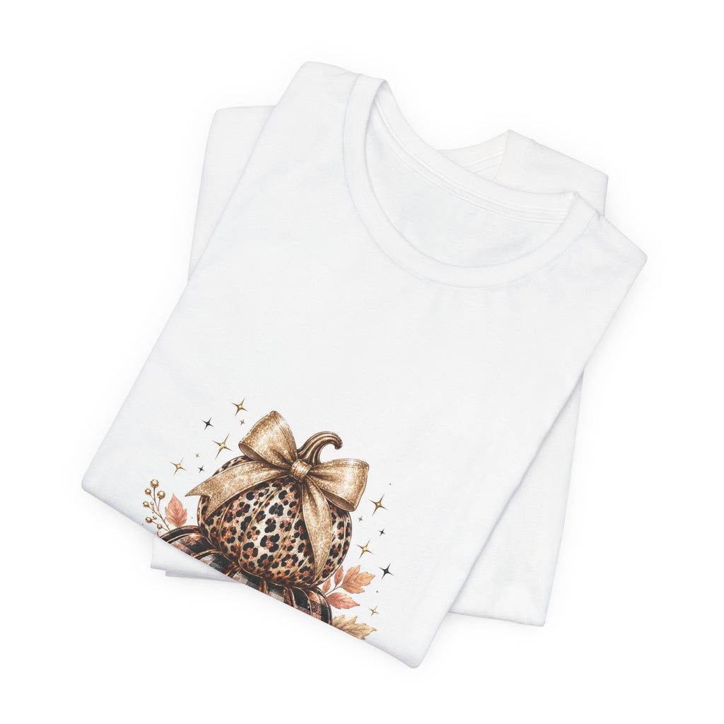 Blessed Pumpkin T-Shirt — Leopard Plaid Fall Graphic Tee