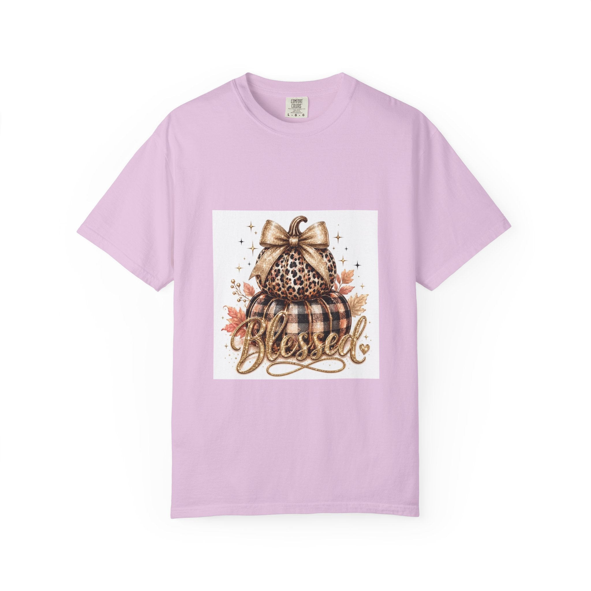 Blessed Pumpkin T-Shirt — Fall Leopard & Buffalo Plaid Pumpkin Graphic