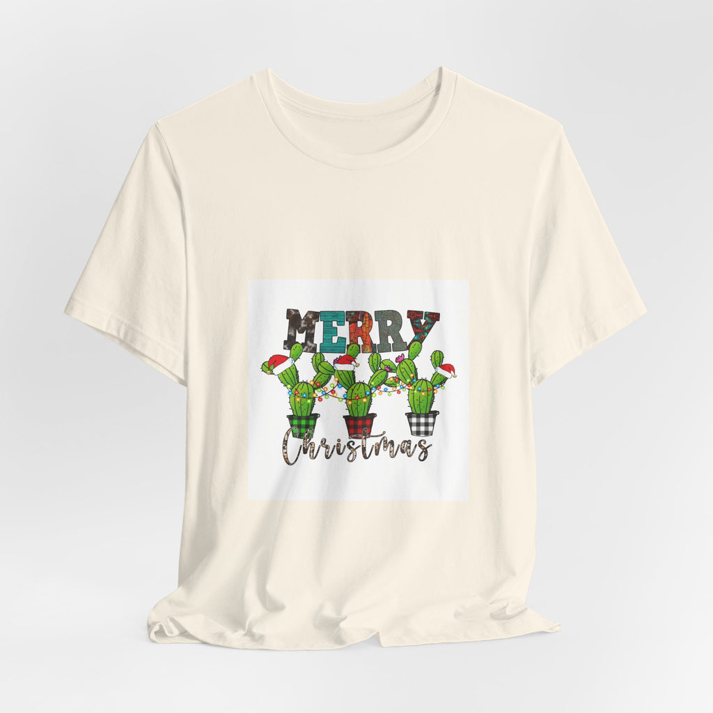 Merry Christmas Cactus Tee — Festive Holiday Succulent Shirt