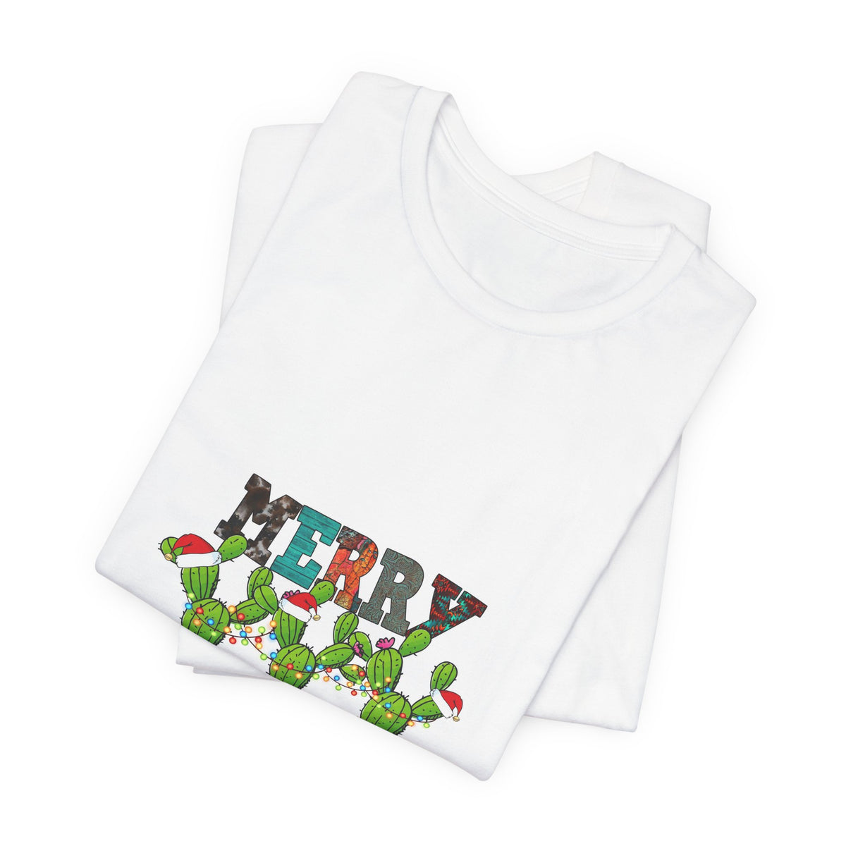Merry Christmas Cactus Tee — Festive Holiday Succulent Shirt
