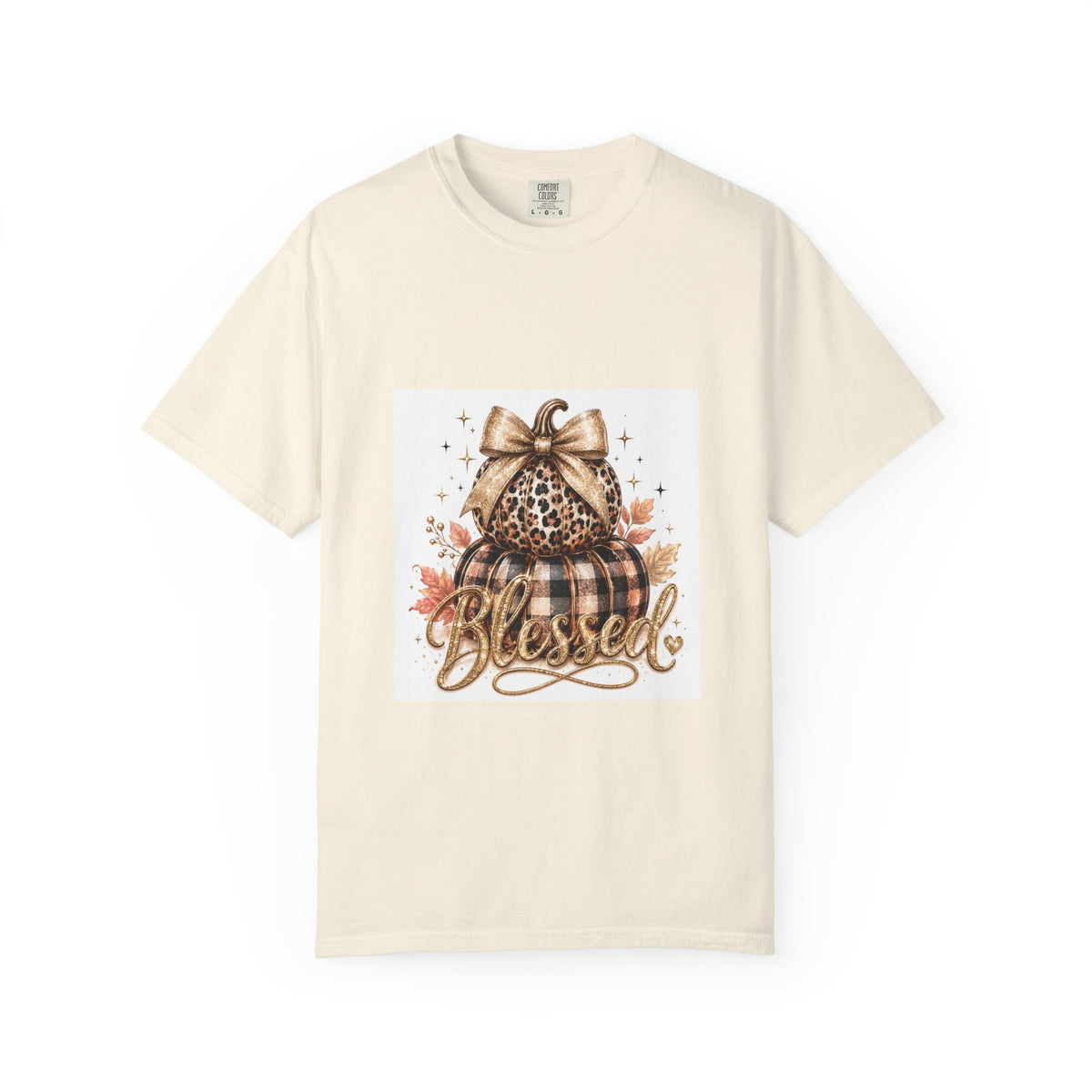 Blessed Pumpkin T-Shirt — Fall Leopard & Buffalo Plaid Pumpkin Graphic