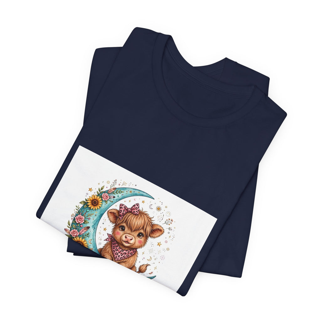 Love You to the Moon & to the Ranch Tee — Cute Cow Moon Graphic T-Shirt