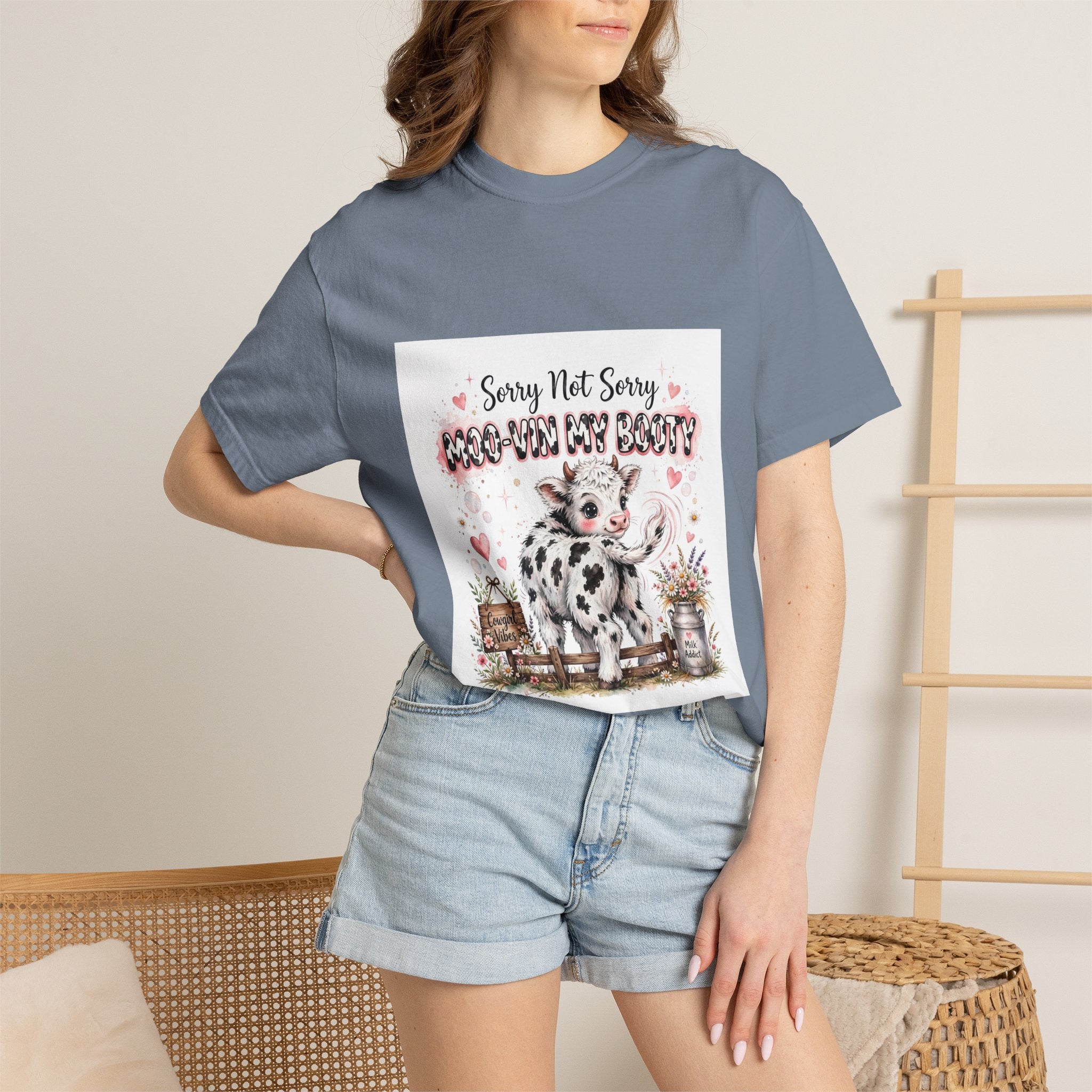 Cow With Attitude T-Shirt — "Sorry Not Sorry Moo-You Say Beauty" Farm Animal Graphic Tee