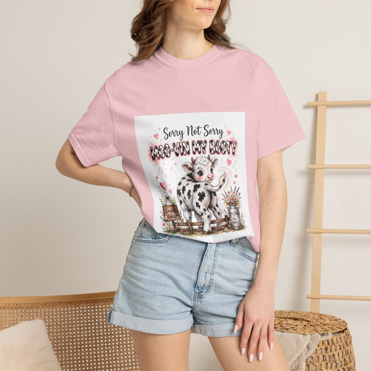 Cow With Attitude T-Shirt — "Sorry Not Sorry Moo-You Say Beauty" Farm Animal Graphic Tee