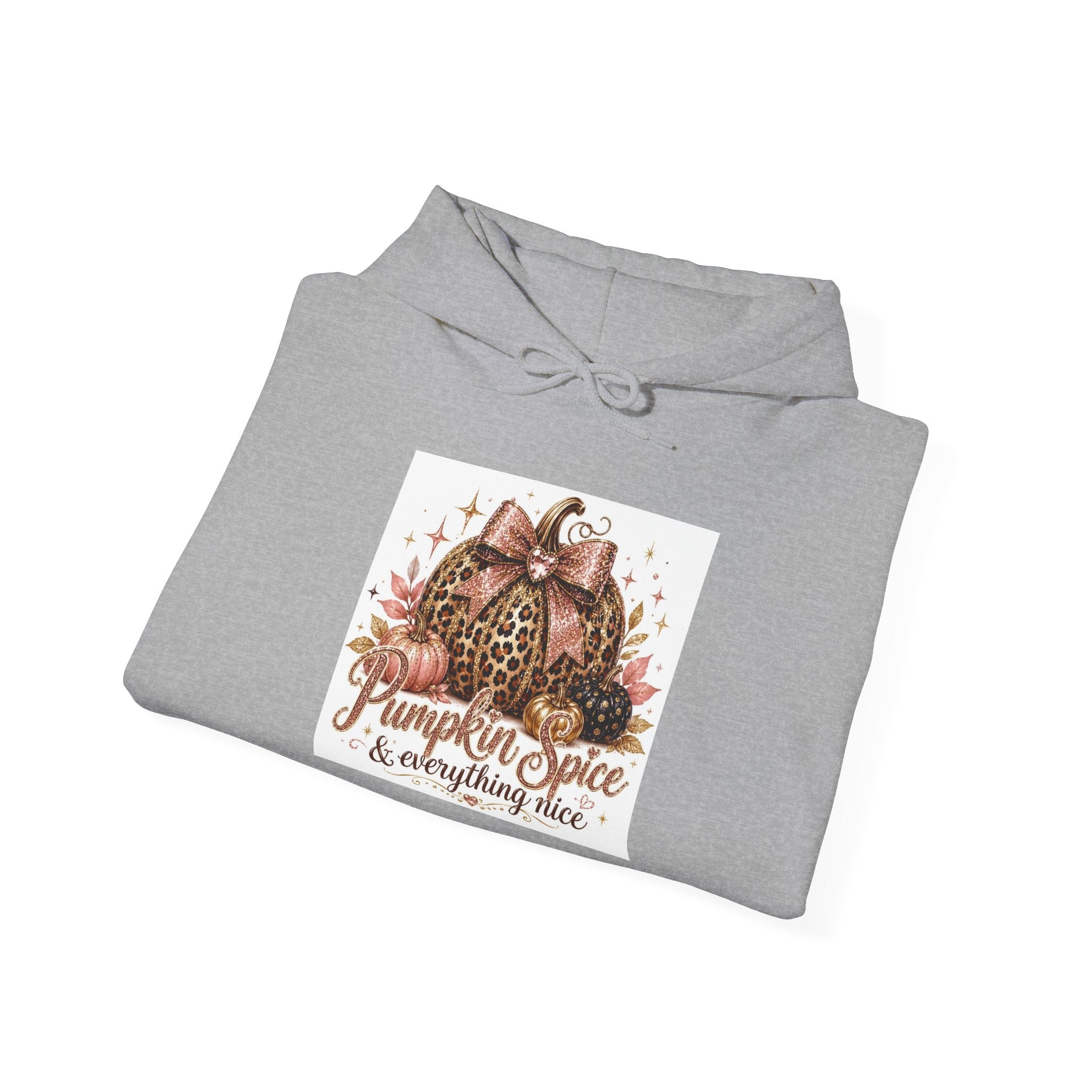 Pumpkin Spice & Everything Nice Hoodie — Fall Leopard Pumpkin Graphic