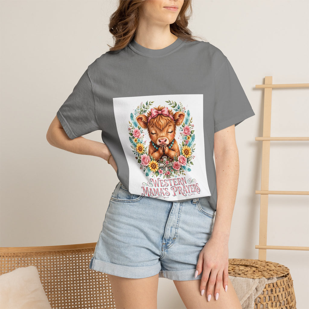 Western Mama Prayer Cow T-Shirt