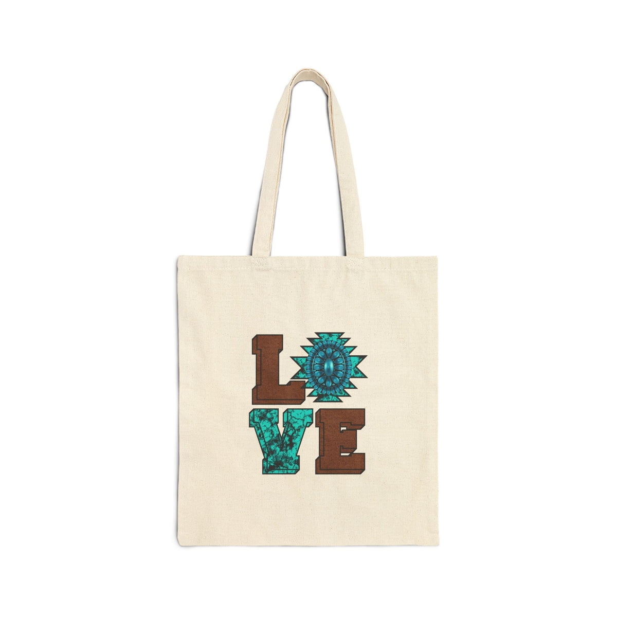 LOVE Southwestern Canvas Tote Bag