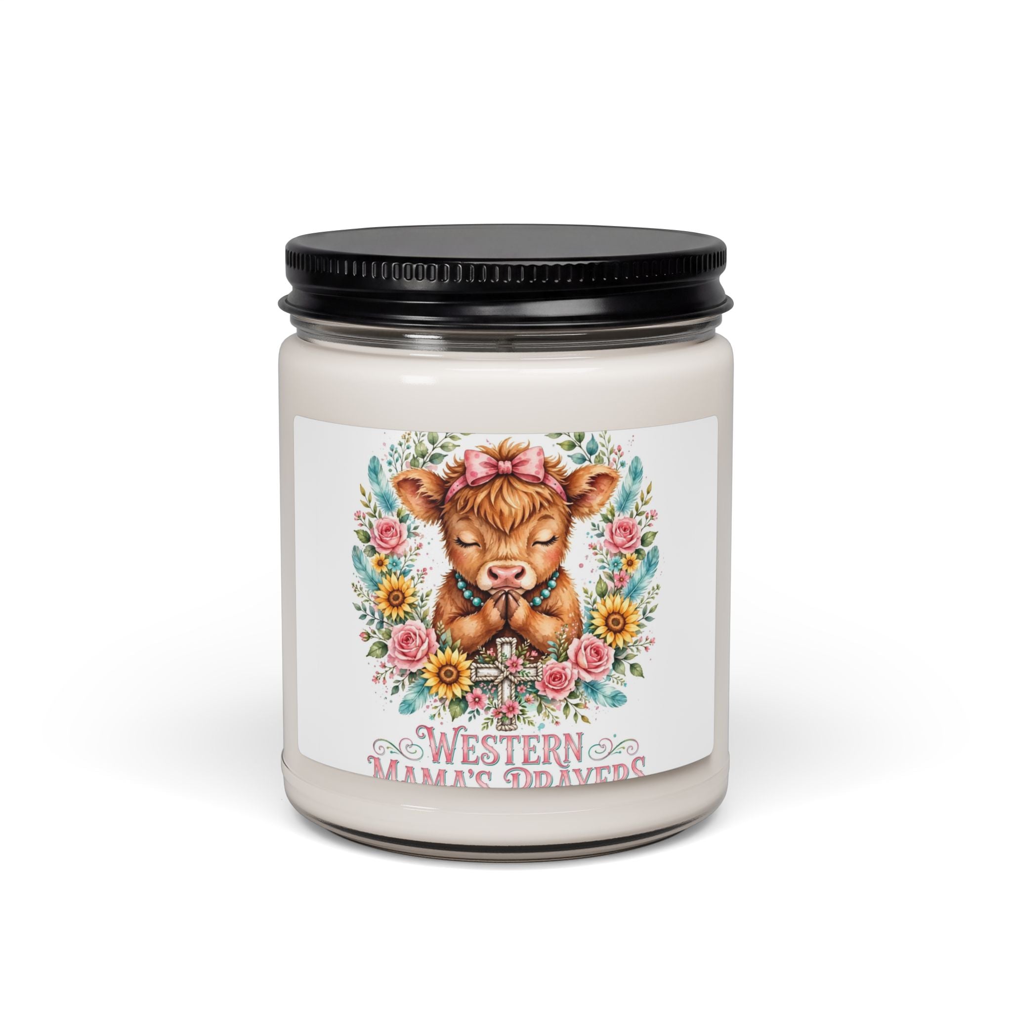 Western Mama Cow Scented Soy Candle — Floral 9oz Jar