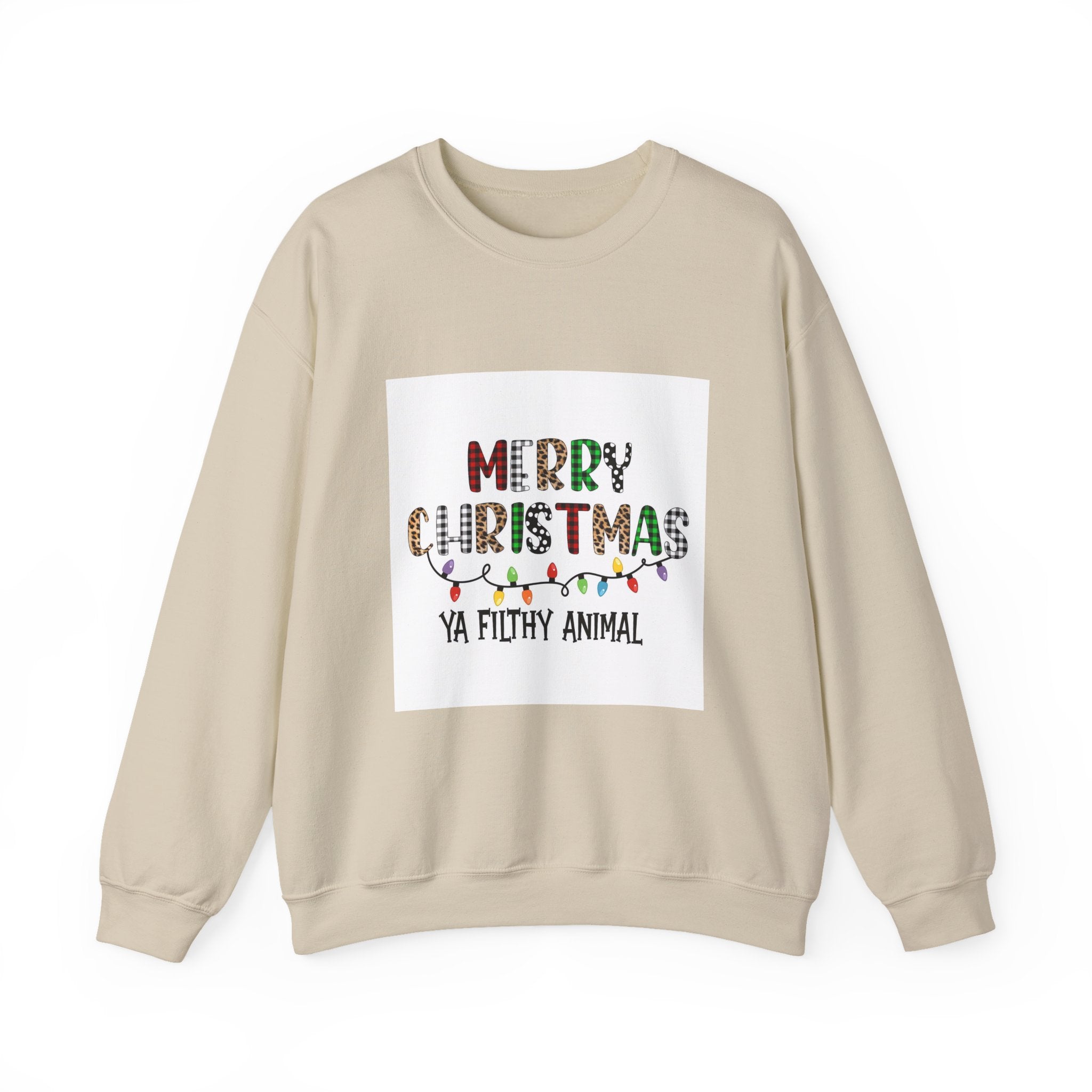 Christmas Sweatshirt "Merry Christmas Ya Filthy Animal" – Holiday Crewneck