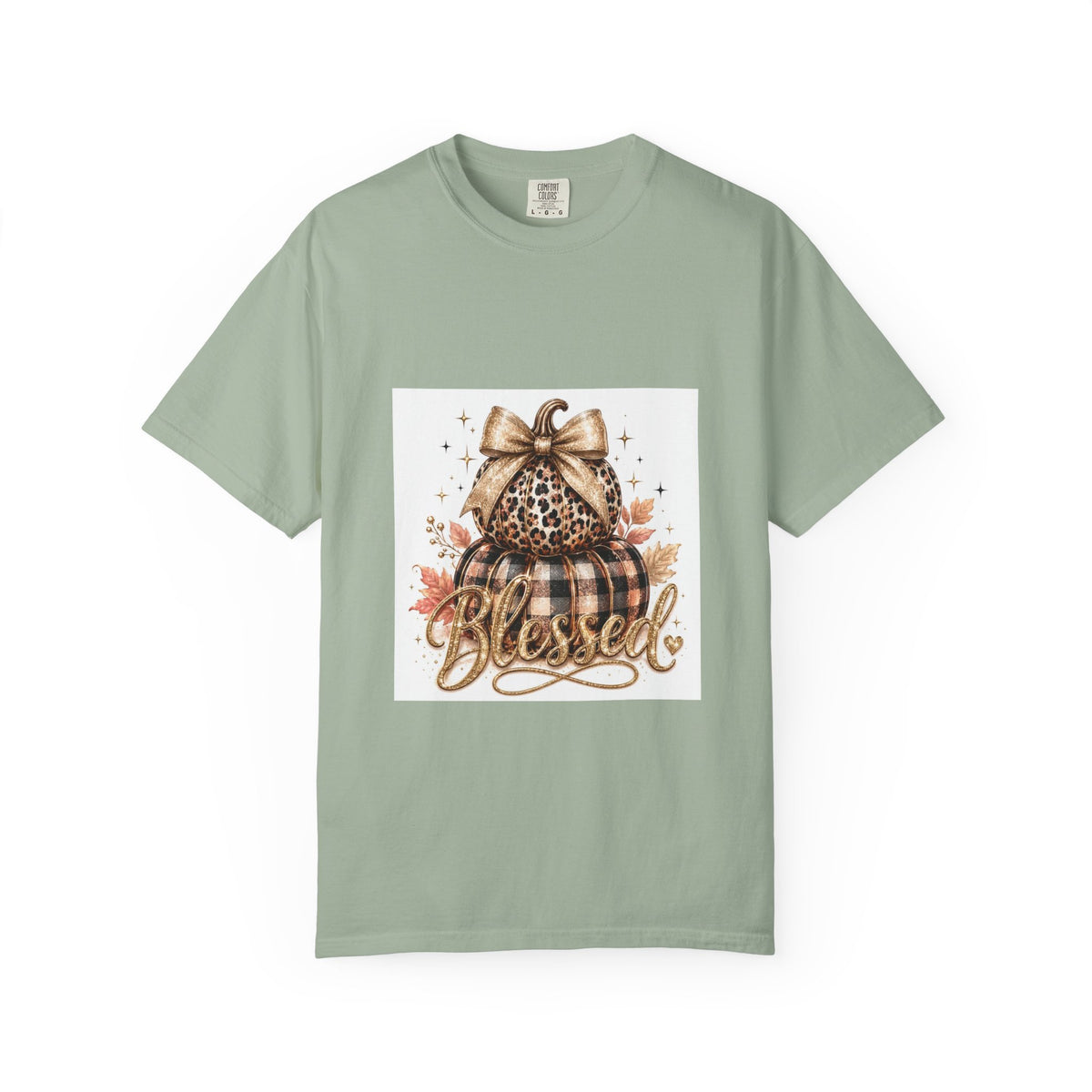 Blessed Pumpkin T-Shirt — Fall Leopard & Buffalo Plaid Pumpkin Graphic