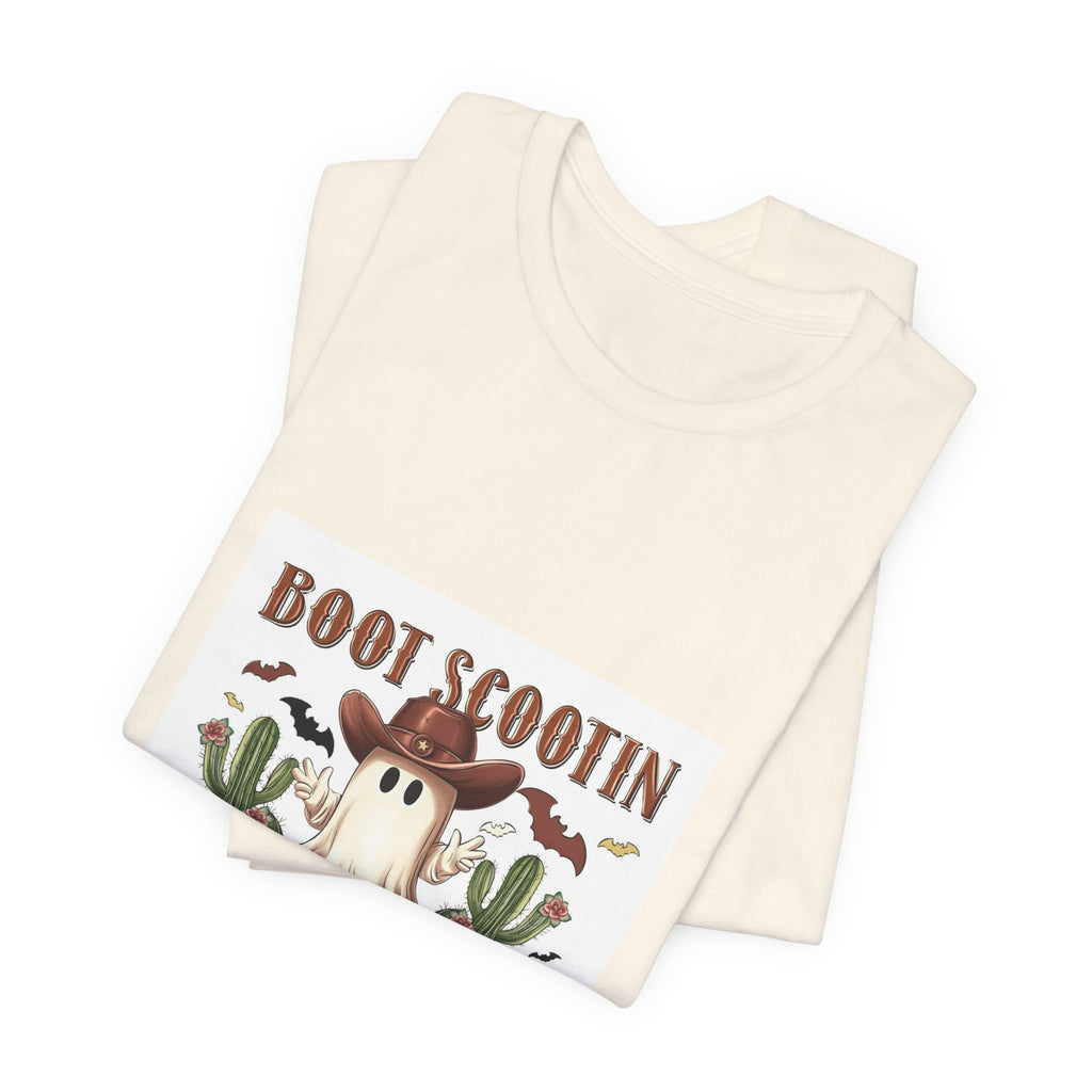 Ghost Cowboy Tee - "Boot Scootin Spooky" Western Halloween T-Shirt