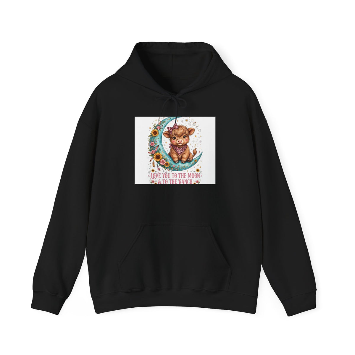 Bear on Moon Hoodie - "Love You to the Moon & to the Back" Cozy Graphic Sweatshirt
