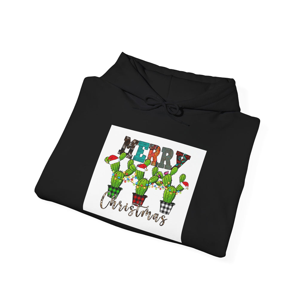 Merry Christmas Cactus Hoodie – Cute Holiday Plant Graphic Sweatshirt