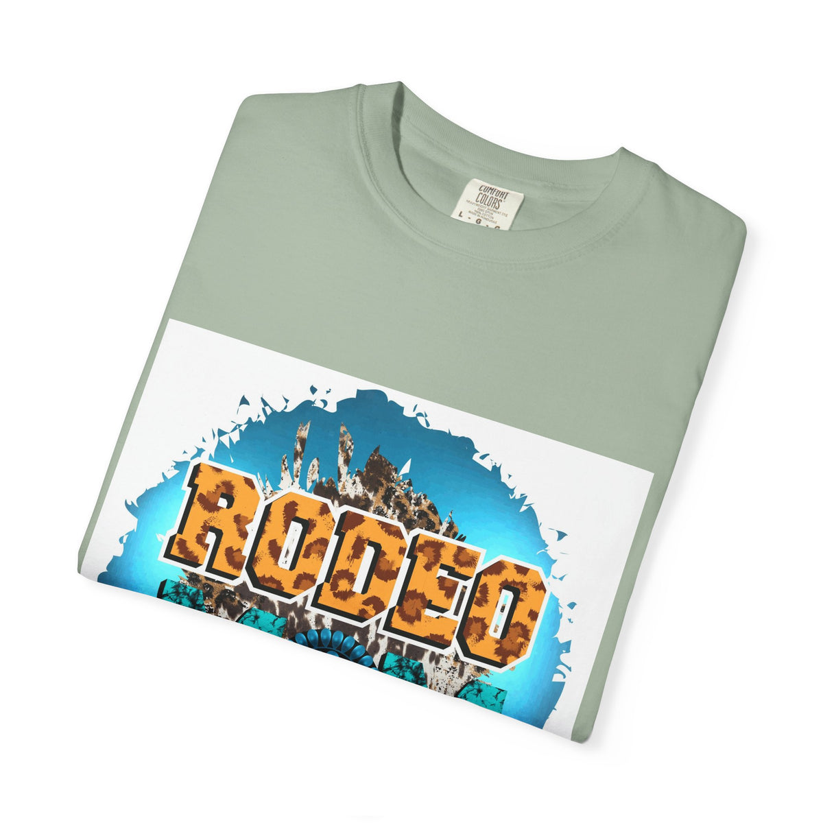 Rodeo Mom Graphic T-Shirt — Western Cowgirl Bronc & Turquoise Design
