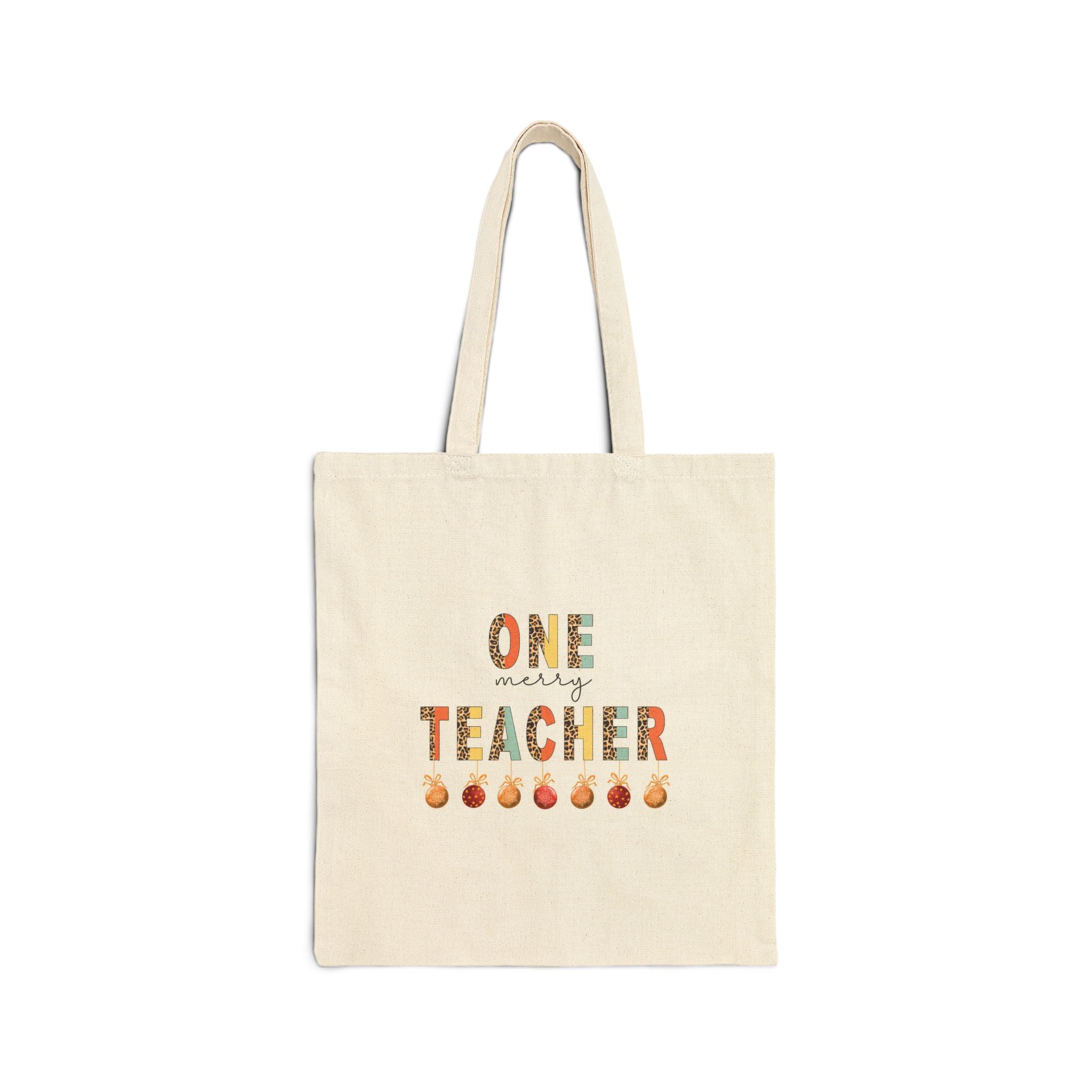 Teacher Tote Bag — "One Very Teacher" Fall Apples Canvas Tote | Teacher Gift, Back-to-School
