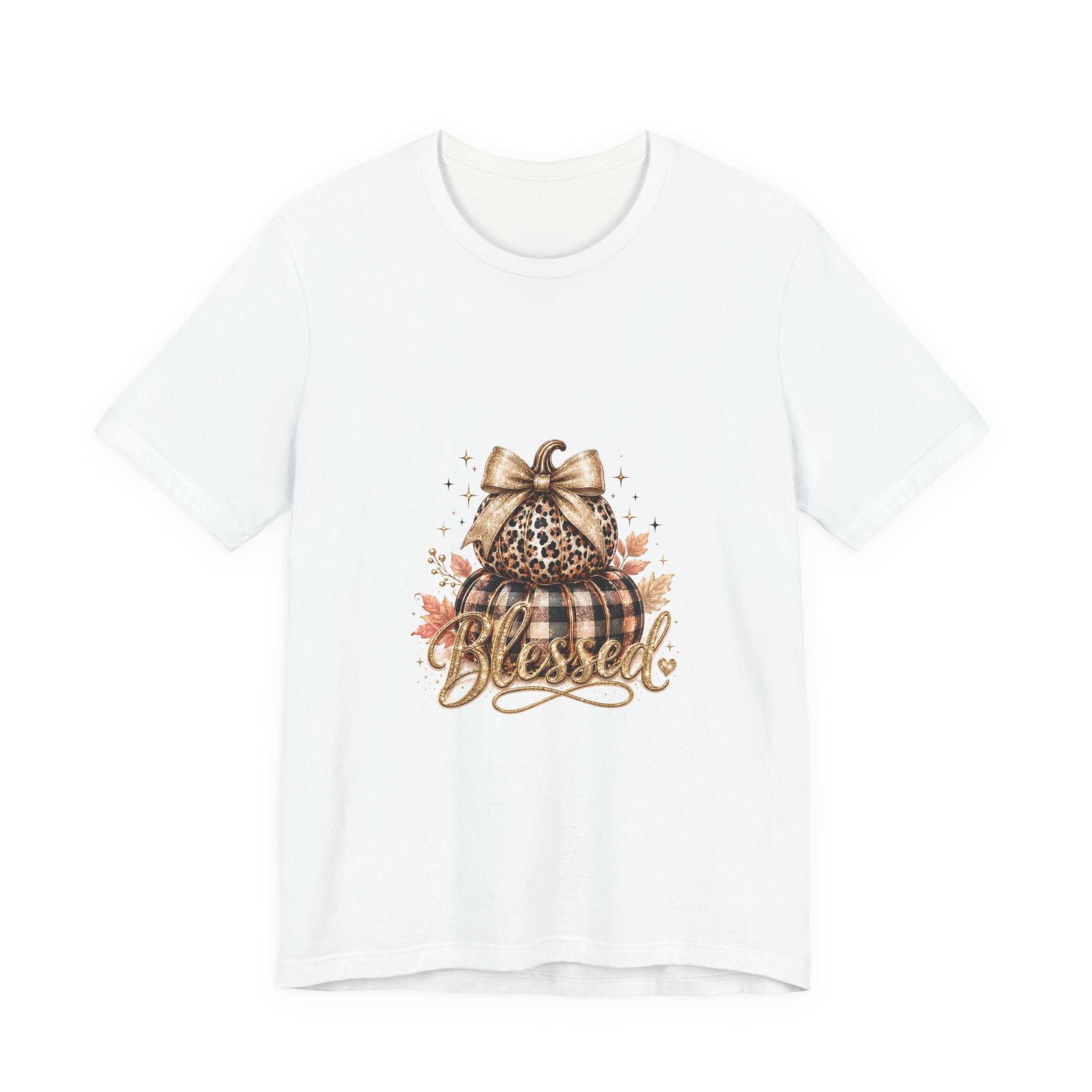 Blessed Pumpkin T-Shirt — Leopard Plaid Fall Graphic Tee