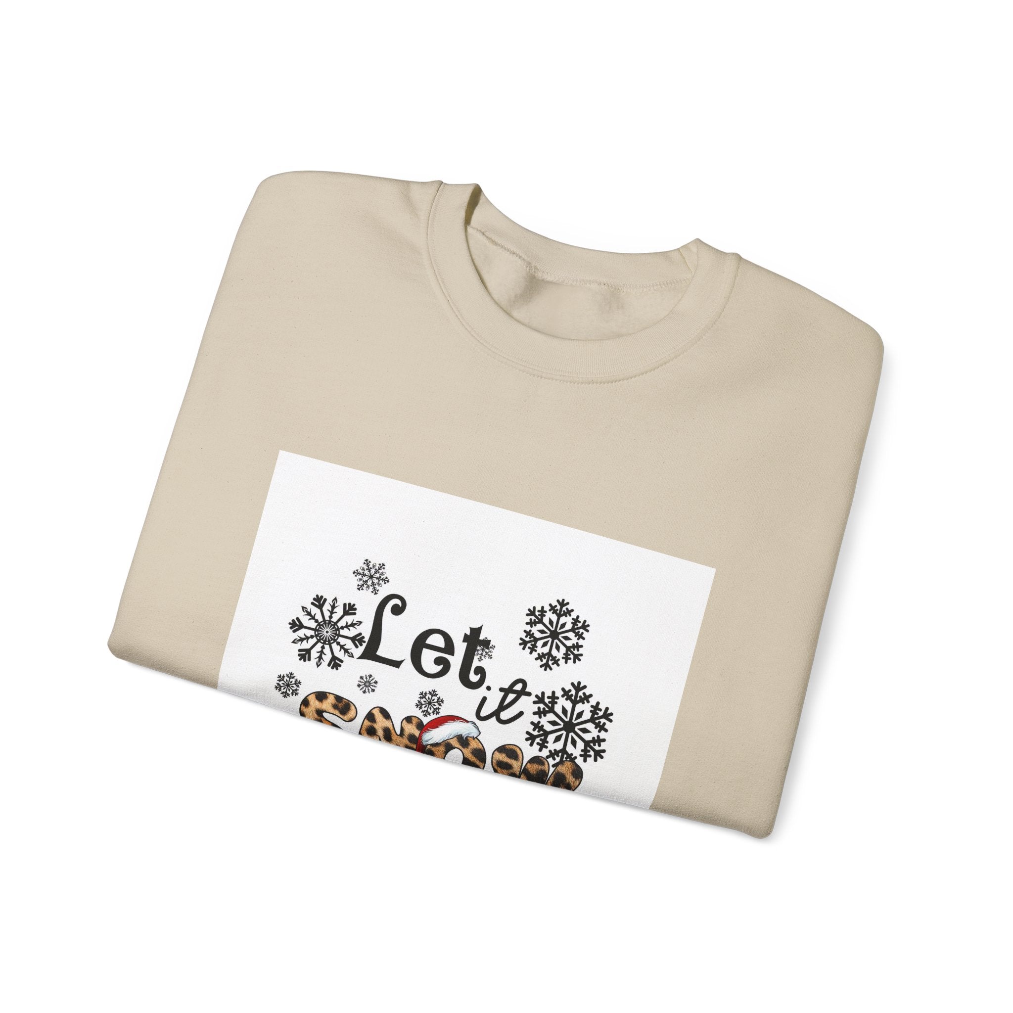 Let It Snow Leopard Snowflake Crewneck Sweatshirt