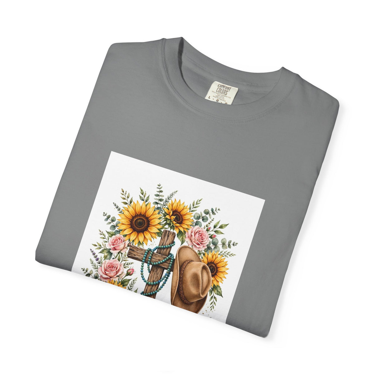 Faith Family Ranch T-Shirt — Sunflower Cowboy Hat Graphic Tee