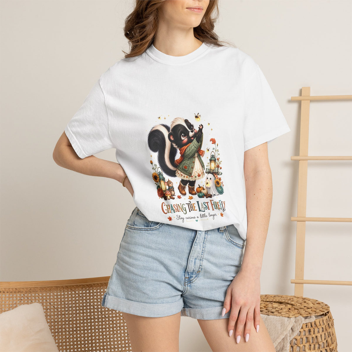 Chasing the Last Firefly Skunk Graphic T-Shirt