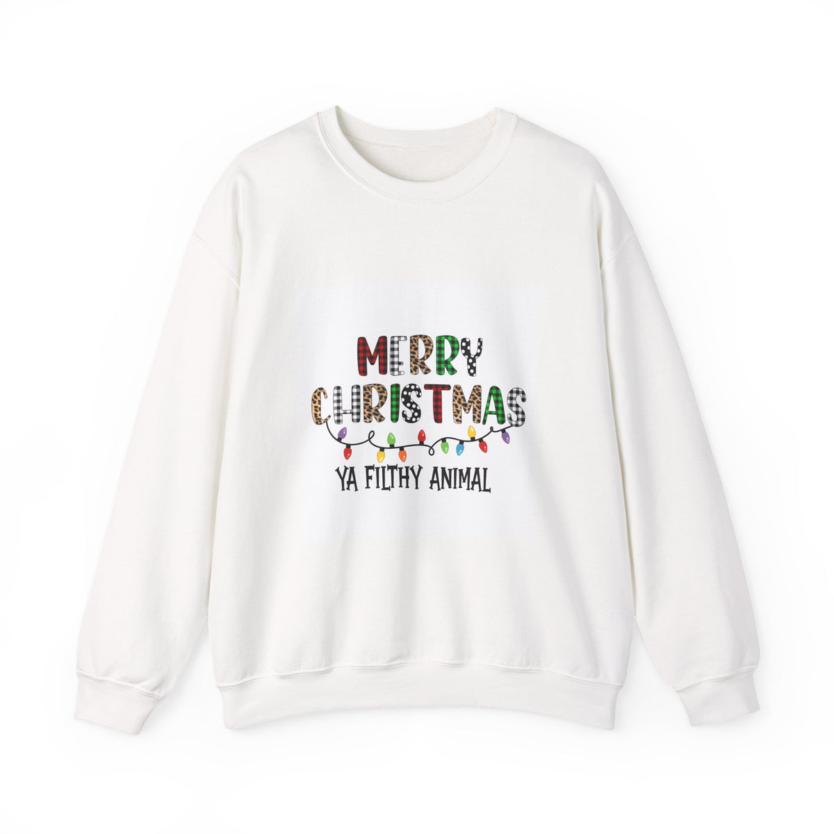Christmas Sweatshirt "Merry Christmas Ya Filthy Animal" – Holiday Crewneck