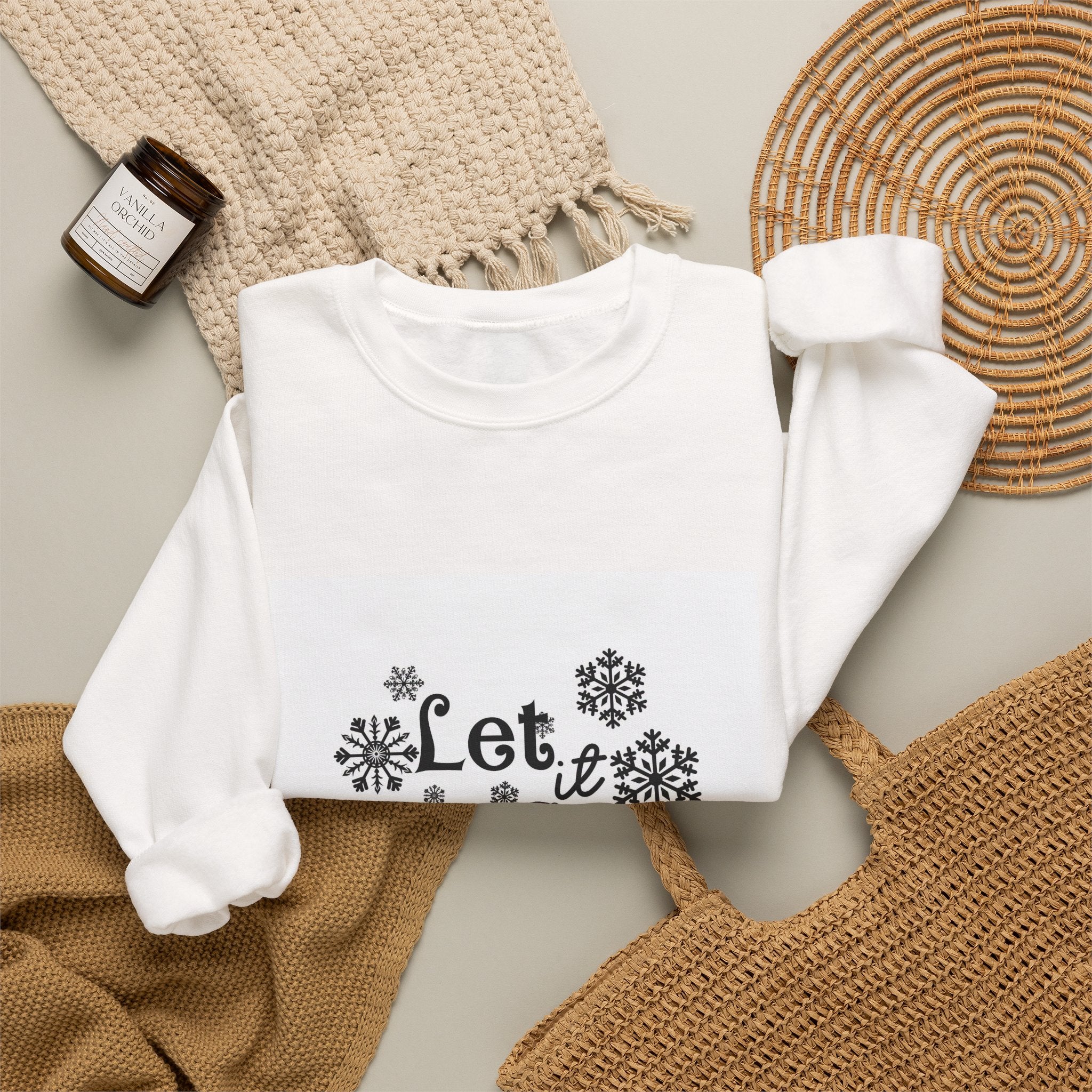 Let It Snow Leopard Snowflake Crewneck Sweatshirt