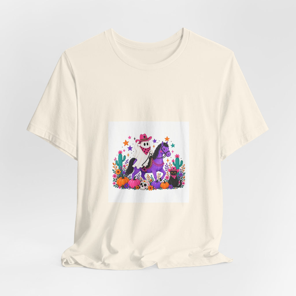 Halloween Skeleton Horse T-Shirt — Dia de los Muertos Desert Scene