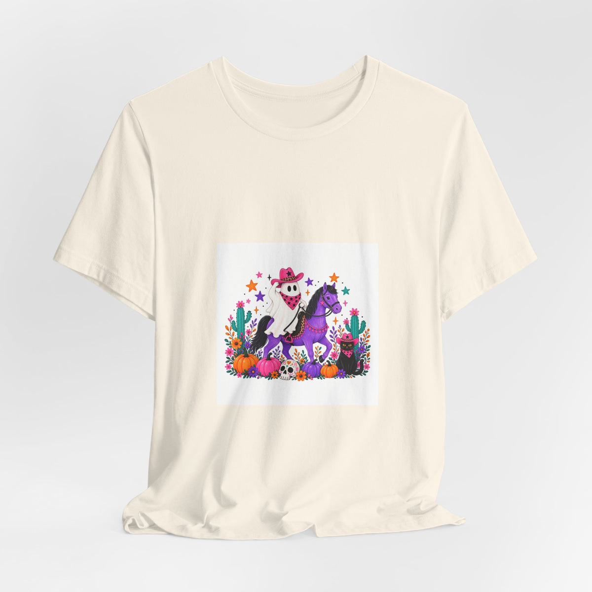 Halloween Skeleton Horse T-Shirt — Dia de los Muertos Desert Scene