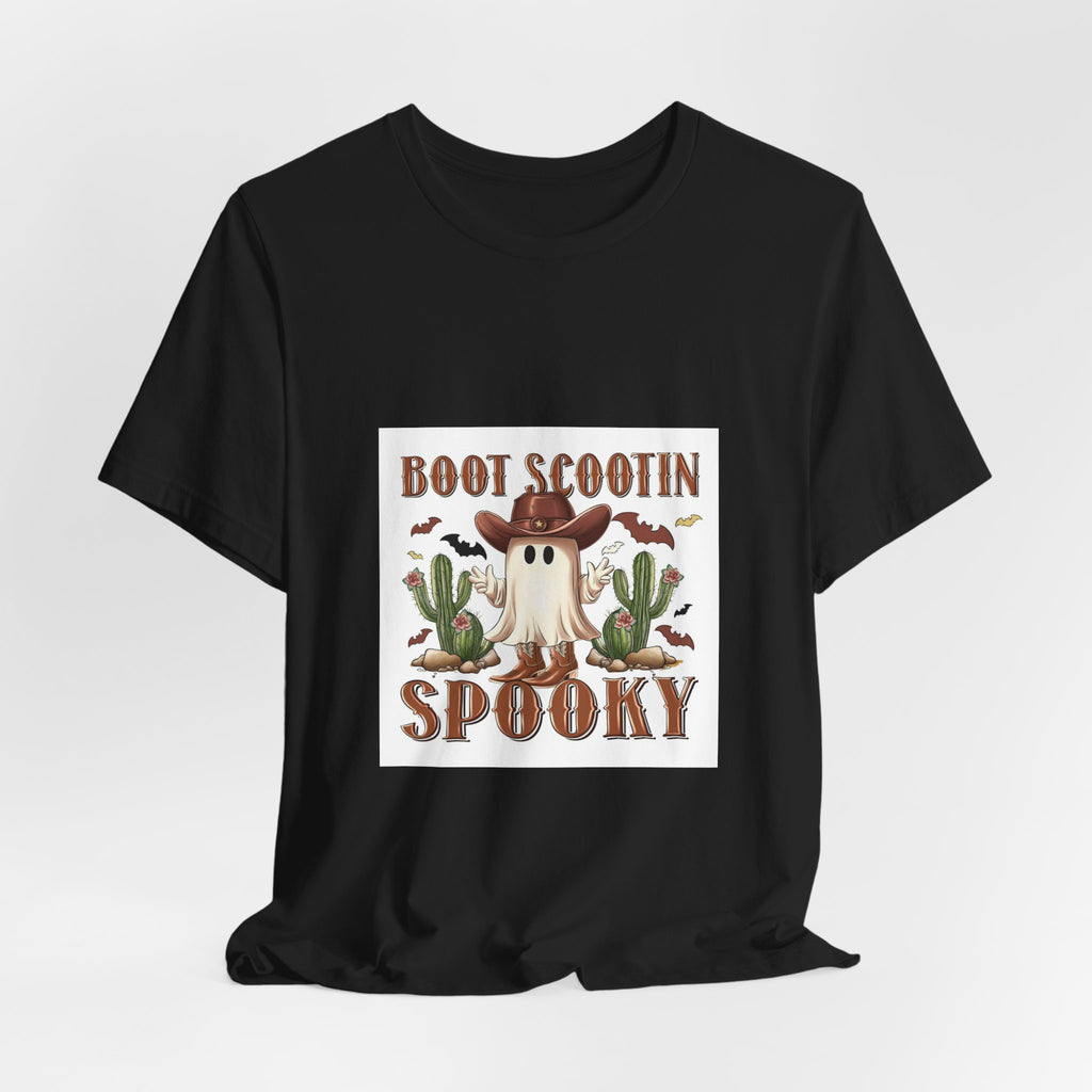 Ghost Cowboy Tee - "Boot Scootin Spooky" Western Halloween T-Shirt