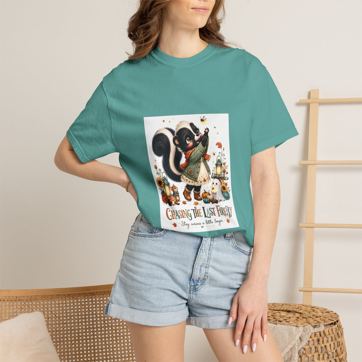 Chasing the Last Firefly Skunk Graphic T-Shirt