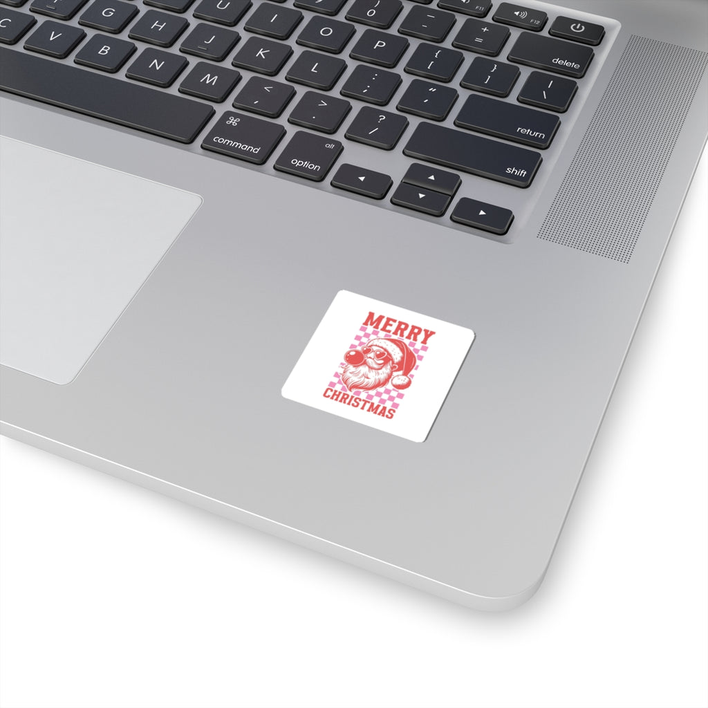 Merry Christmas Retro Santa Kiss-Cut Sticker