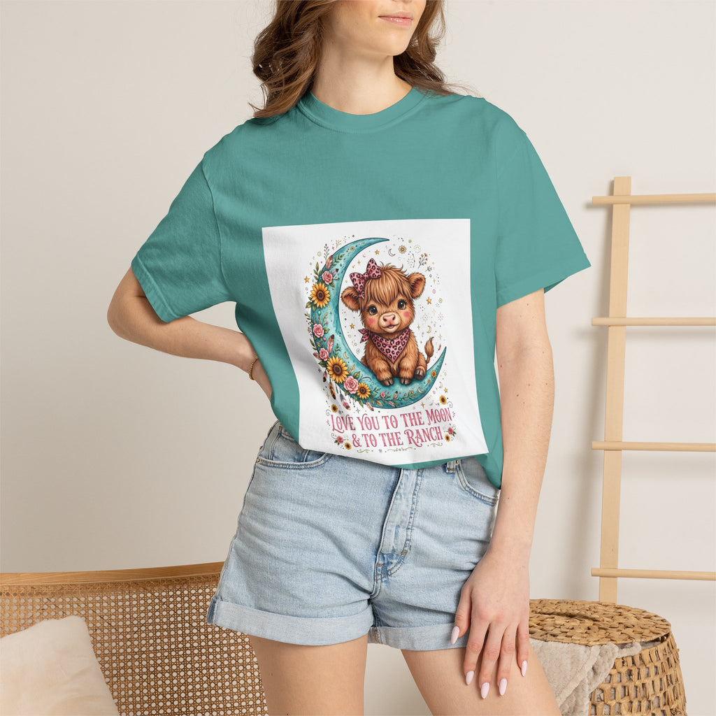 Cow Cute T-Shirt – "Love You to the Moon & to the Ranch" Graphic Tee