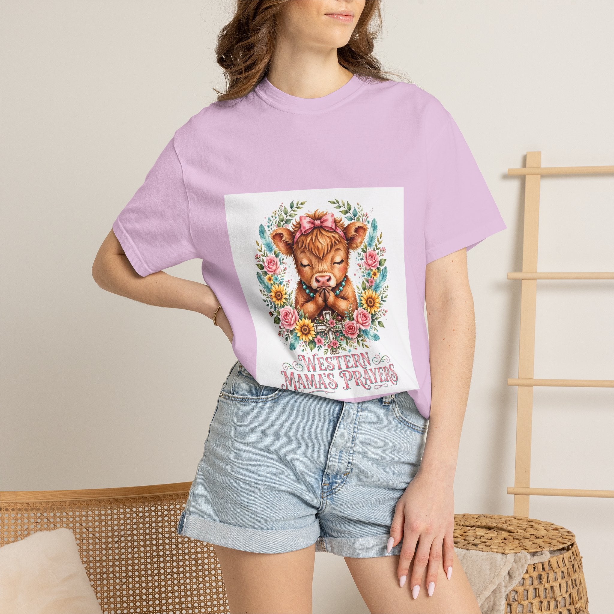 Western Mama Prayer Cow T-Shirt