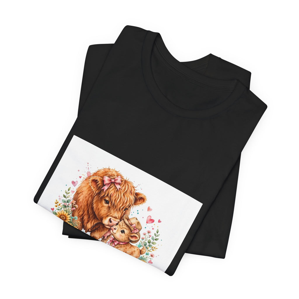 Mama's Little Cowgirl Tee — Western Cowhide Mom & Baby Graphic T-Shirt